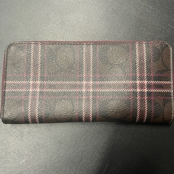 Coach Plaid Wallet - Brown and Pink - Picture 4 of 9